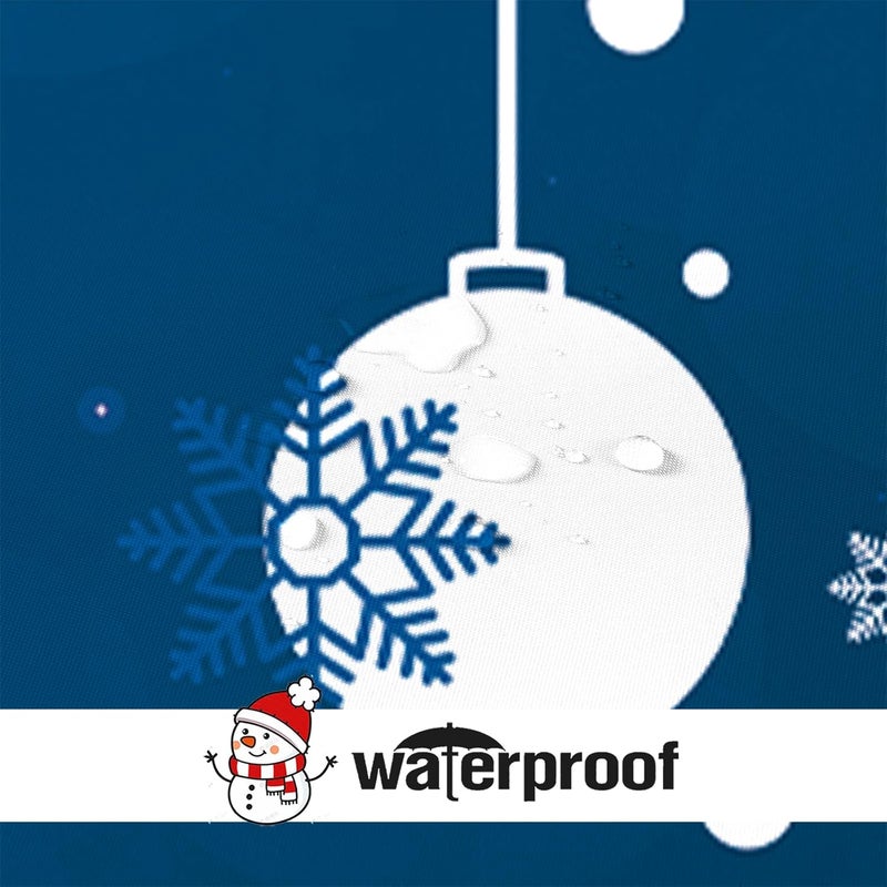 YOSTEV Christmas Shower Curtain, Blue Christmas Snowflakes Shower Curtains for Bathroom Decor, Winter Holiday Shower Curtain, Xmas Funny Glitter Sparkle Tree Fabric Cloth Bath Curtain, 72x72 Inch - Image 5